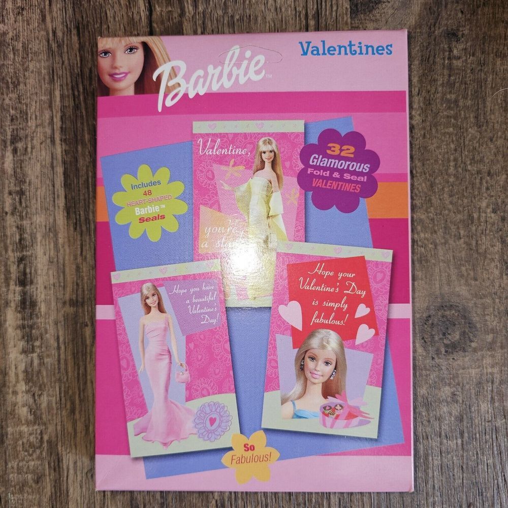 Vintage 2001 Barbie So Fabulous 32 Fold And Seal Valentine Cards‎ NIB